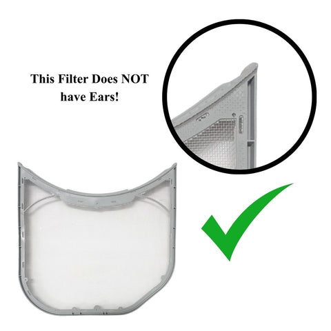 Dryer Lint Filter - No Ears - Compatible With LG Model Numbers W3S1CVK2RVS, W3S1CWKBTVM, W3S1CWKBWVM, W3S1CVK2WNS
