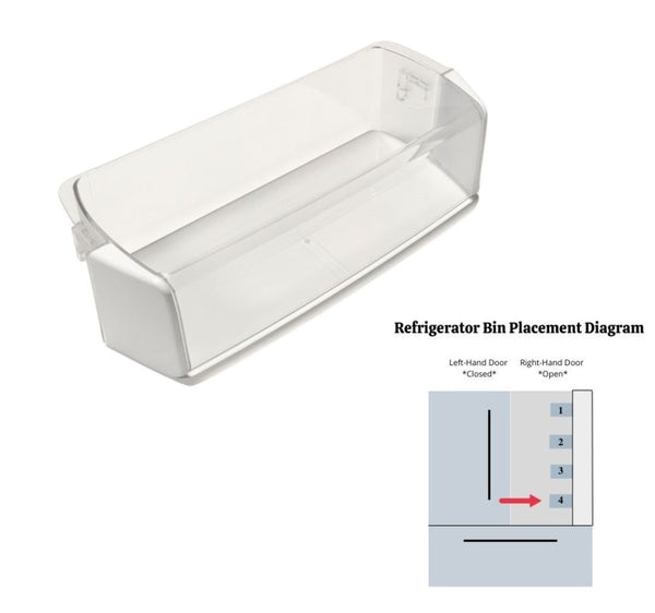 Genuine OEM LG Refrigerator Right Door Bin Originally Shipped With GRL258USLH, GRL258UVGH, GRL258UVJH, GRL258UVJP, GRL258VQXZ