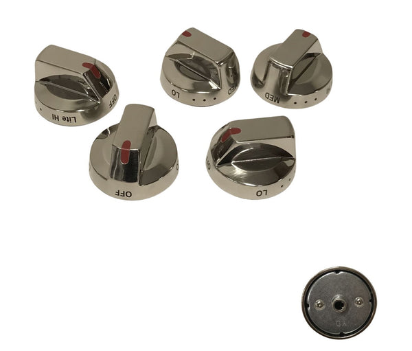 Range Burner Knob - 5 Pack Compatible With Samsung Model Numbers NX58M6850SS/AA, NX58K7850SS, NX58K7850SS/AA