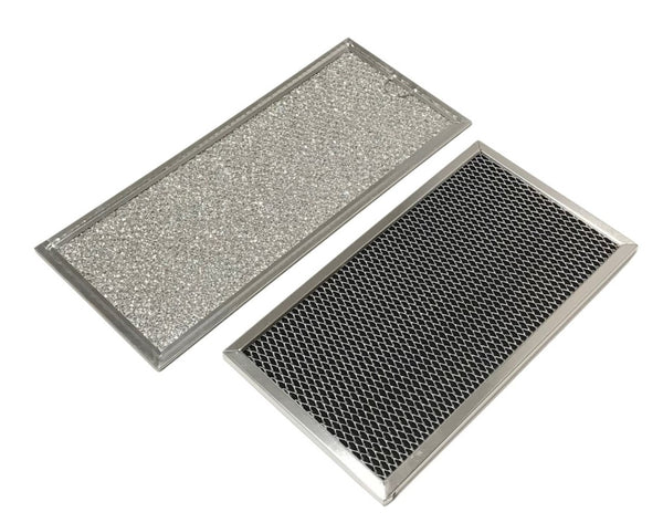 Microwave Grease & Charcoal Filter Set Compatible With GE Model Numbers JVM1750DM1CC, JVM1750DM1WW, JVM1750DM2BB