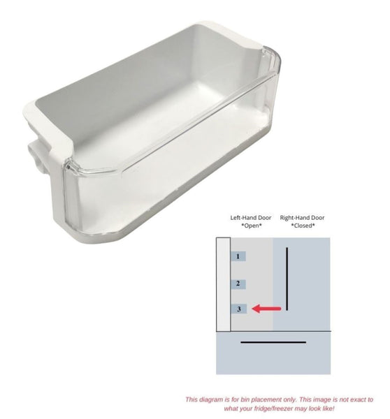 Genuine OEM LG Refrigerator LEFT Bottom Door Bin Originally Shipped With LFC20770SB, LFC20770SW, LFC20770ST