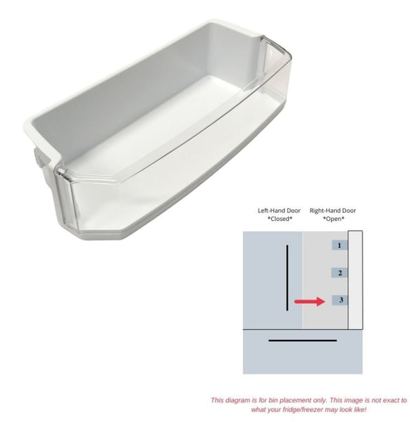 Genuine OEM LG Refrigerator RIGHT Bottom Door Bin Originally Shipped With LFX28968SB, LFX28968ST, LFX28968SW, LMXS27626D