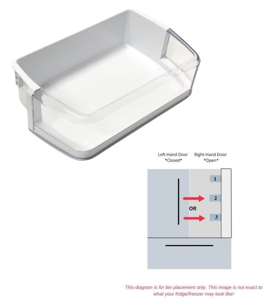 Genuine OEM Samsung Refrigerator RIGHT Door Bin Originally Shipped With RFG29PHDBP, RFG29PHDBP/XAA, RFG29PHDRS