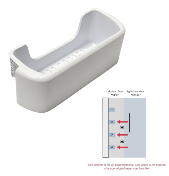 Genuine OEM Samsung Refrigerator LEFT Door Bin Originally Shipped With RS25J500DWW/BY, RS261MDBP, RS261MDBP/XAA