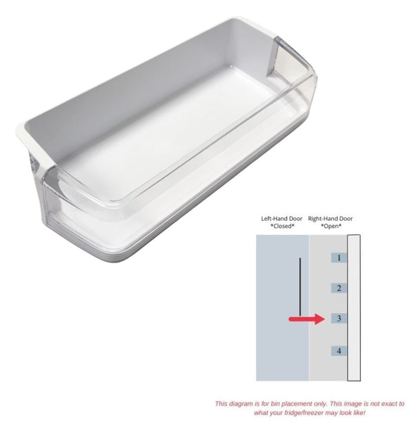 Genuine OEM Samsung Refrigerator RIGHT Door Bin Originally Shipped With RS22HDHPNSR/AA, RS22HDHPNWW, RS22HDHPNWW/AA