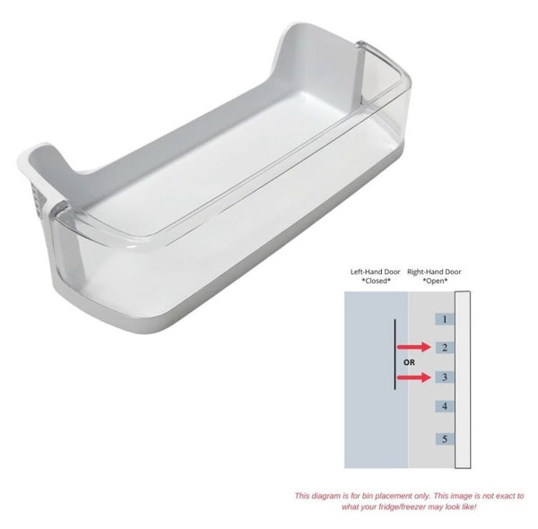 Genuine OEM Samsung Refrigerator RIGHT Door Bin Originally Shipped With RS25H5111BC/AA, RS25H5111SG/AA, RS25H5111SR/AA