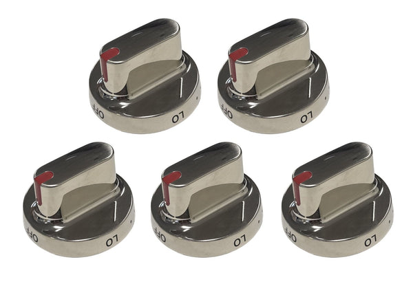 Range Surface Knob 5 Pack - Metal Compatible With Samsung Model Numbers FX710BGS/XAC, NX58F5300SS, NX58F5300SS/AA