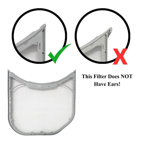 Dryer Lint Filter - No Ears - Compatible With LG Model Numbers W3S1CVK2RVS, W3S1CWKBTVM, W3S1CWKBWVM, W3S1CVK2WNS