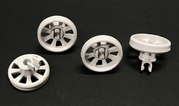 OEM Blomberg Dishwasher Lower Rack Wheel - 4 Pack Originally Shipped With 7695989571, 7694389571, 7695789571