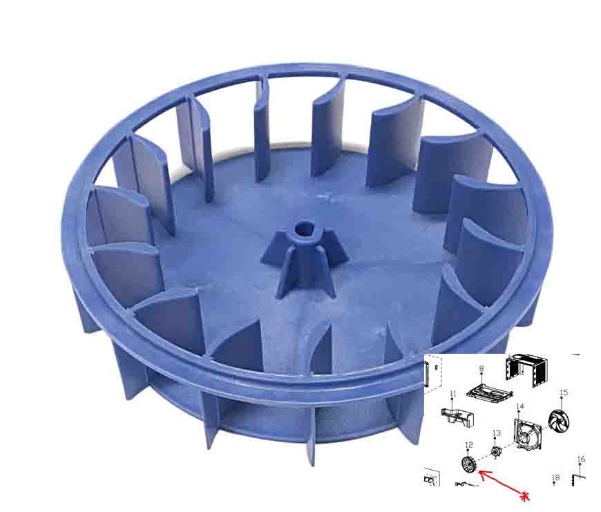 OEM Midea Air Conditioner AC Centrifuge Fan Originally Shipped With RACWK0612CRRU, SW05M1, VW05DMWBA2RCM