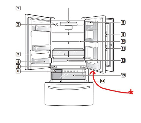OEM LG Refrigerator Right Door Bin Originally Shipped With LFCS27596S, LFXC22596S, LFXS24566S, LFXS26566M, LFXS26566S